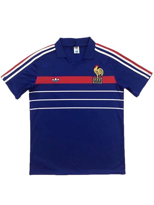 France home retro soccer jersey maillot match men's 1st sportwear football shirt 1983-1985